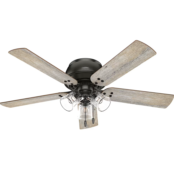 52 in. Low Profile Fan w/ 3 Lights (Bronze)