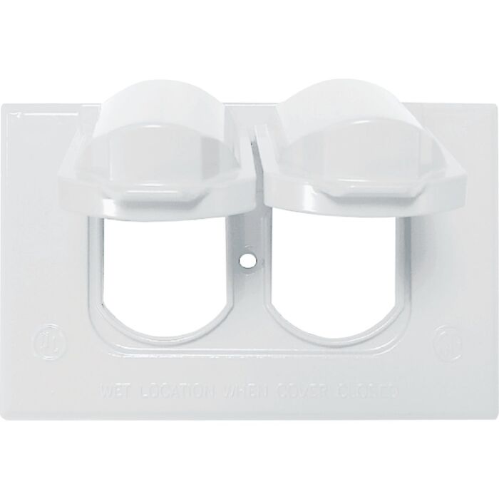 Bell Southwire Single Gang Horizontal White Weatherproof Duplex Cover