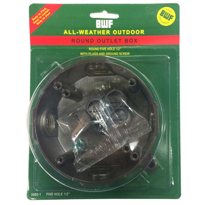 BWF® 4-9/16 in 4-5/8 in 2 in Round Outlet Box
