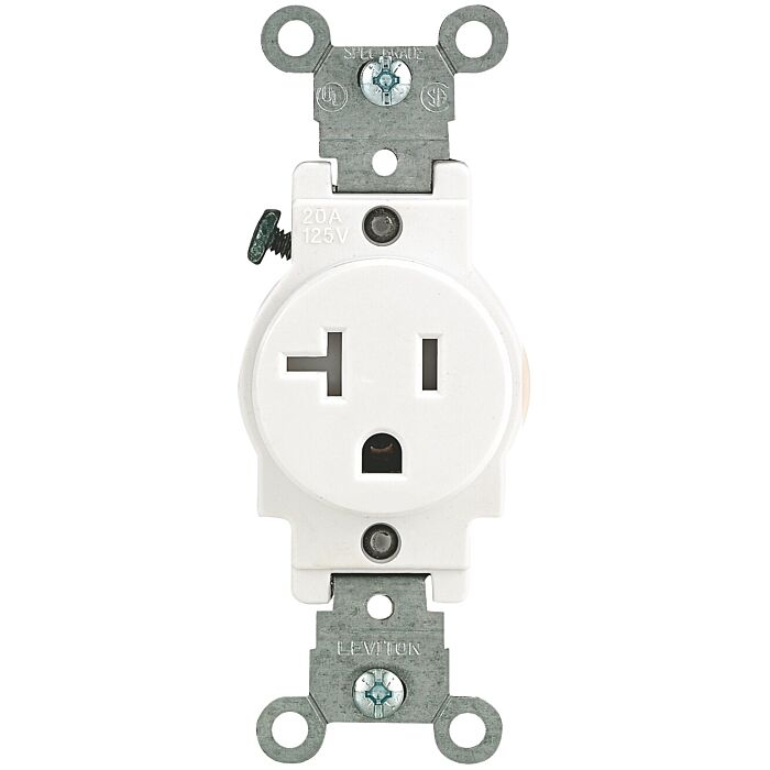 Pass & Seymour SPEC SNGL RECEPT 20A 125V WH