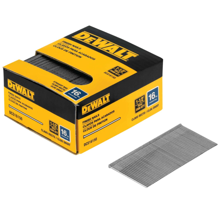 DEWALT 1-1/2 In. 16-Gauge Straight Finish Nails (2500 Ct.)