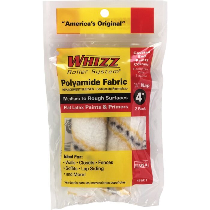 Whizz® Gold Stripe Refill Woven Fabric Roller Cover (2pk) 4 in. x 1/2 in. Nap