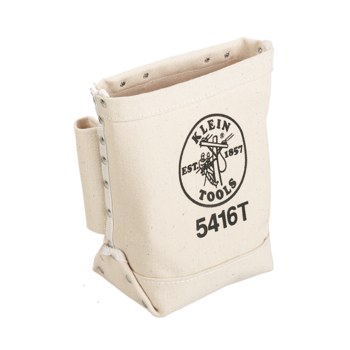 Klein Tools Tool Bag, Bull-Pin and Bolt Bag, Tunnel Loop, Canvas, 5 x 10 x 9-Inch
