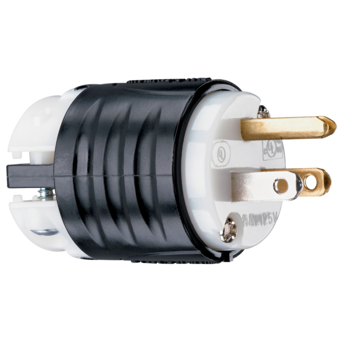 Pass & Seymour 15A, 125V Extra-Hard Use Spec-Grade Plug, White Face