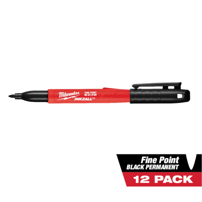 Milwaukee INKZALL™ 12PC Fine Point Black Marker