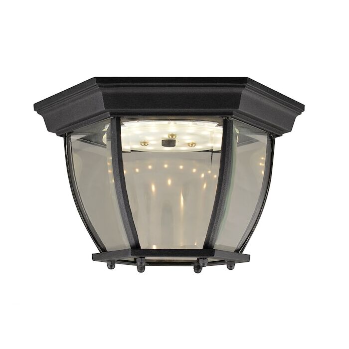 Design House Outdoor Flush Mount Ceiling Fixture, Black