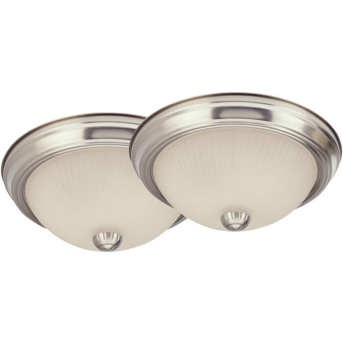 Home Impressions Brushed Nickel Incandescent Flush Mount Ceiling Light Fixture (2pk)