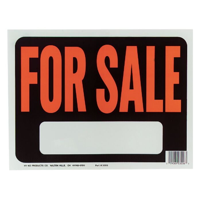 HY-KO Hy-Ko 9x12 Plastic Sign, For Sale