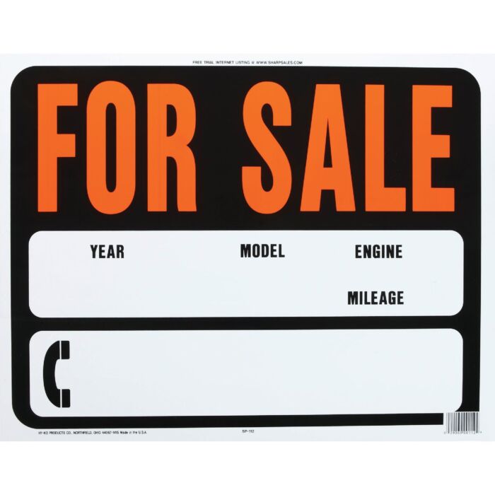 HY-KO Hy-Ko 15x19 Heavy Gauge Plastic Sign, For Sale