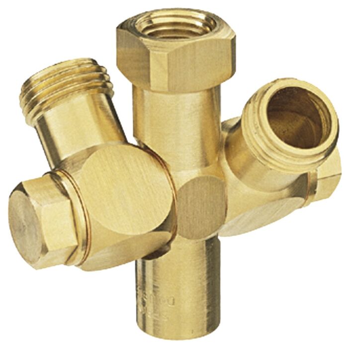 TeeJet 1/4" Female NPT Bottom Oulet Double Swivel Brass Nozzle Body