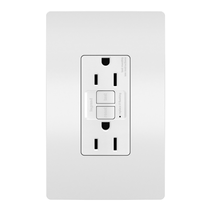 Pass & Seymour radiant® 15A Duplex Self-Test GFCI Receptacles with SafeLock® Protection, White