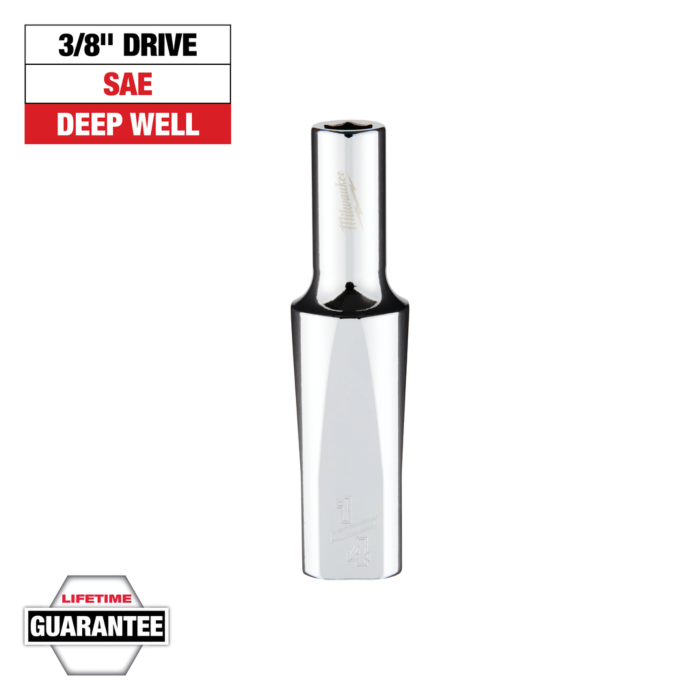 Milwaukee 3/8" Drive 1/4" SAE Deep Socket with FOUR FLAT™ Sides