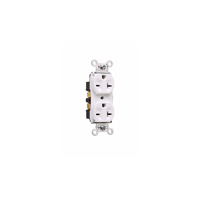 Pass & Seymour 20A 250V Heavy Duty Spec-Grade Duplex Receptacle, Back and Side Wire, Ivory