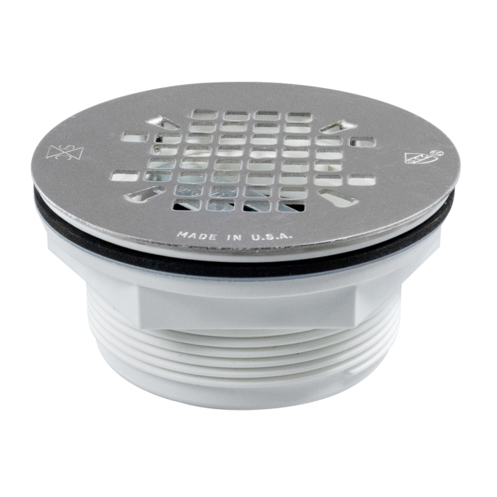 DRAIN SHWR WHT NOCAULK SS STRN SNAP