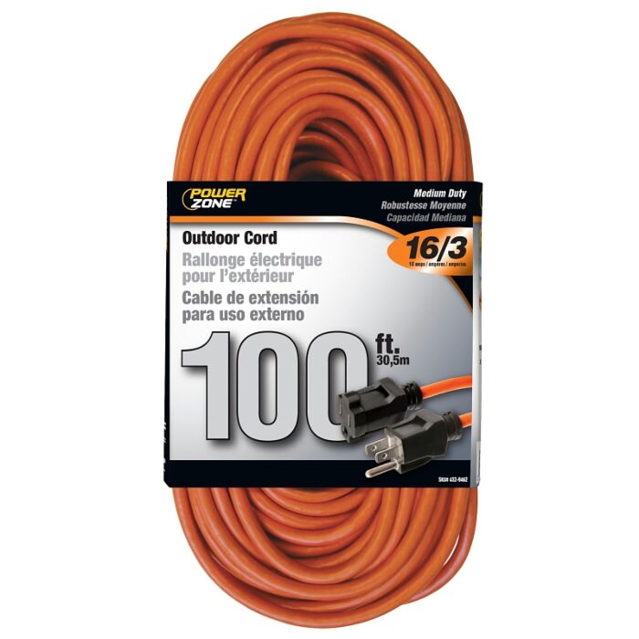 PowerZone Extension Cord (Orange) 16 ga 100 ft