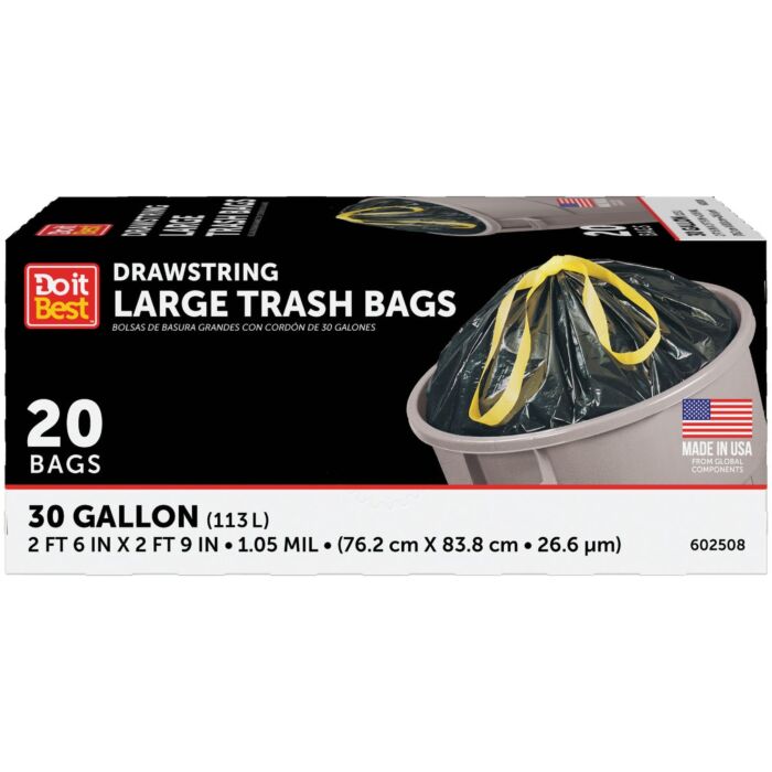 Do it Best Standard Trash Bag (Black - 20pk) 30 gal