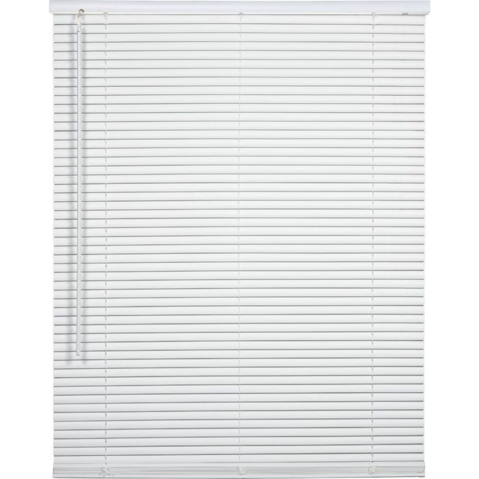 Home Impressions 52 In. x 64 In. x 1 In. White Vinyl Light Filtering Cordless Mini Blind