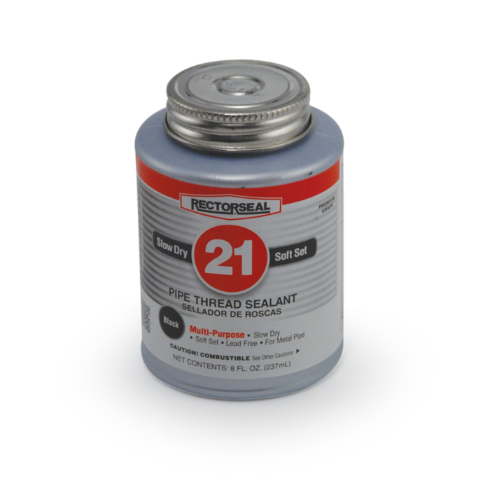 RectorSeal Black Jack 21 28651 Pipe Thread Sealant, Black Soft Setting, Slow Drying, 8 oz