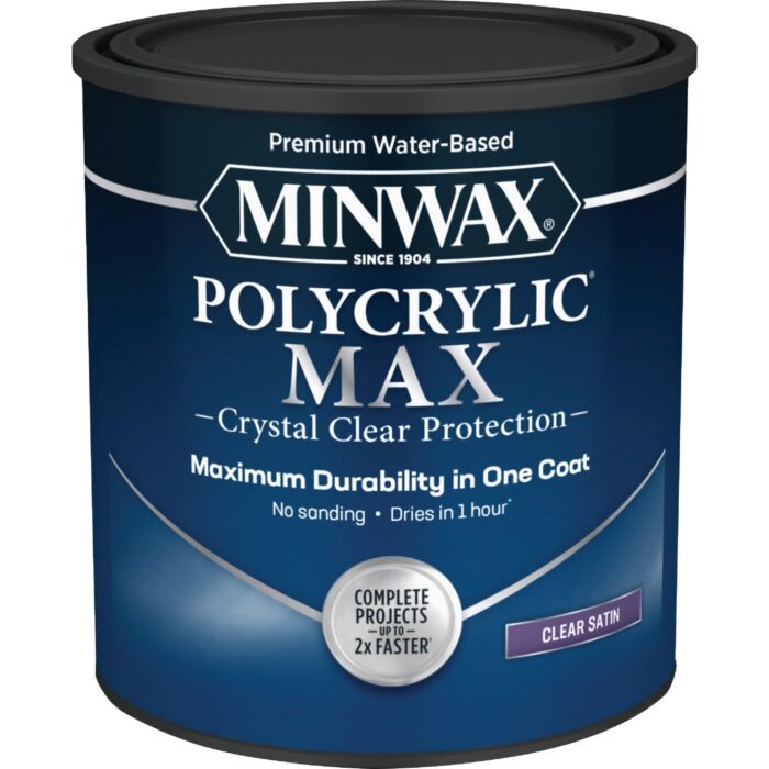 Minwax Polycrylic Max Interior Stain (Satin - Clear) 1 qt.