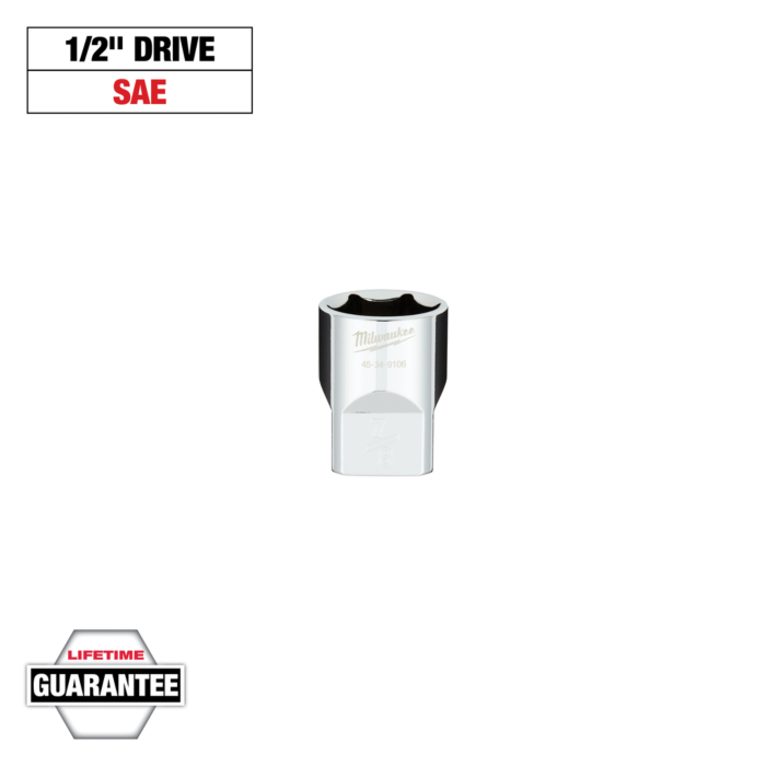 Milwaukee 1/2" Drive 7/8" SAE 6-Point Socket with FOUR FLAT™ Sides