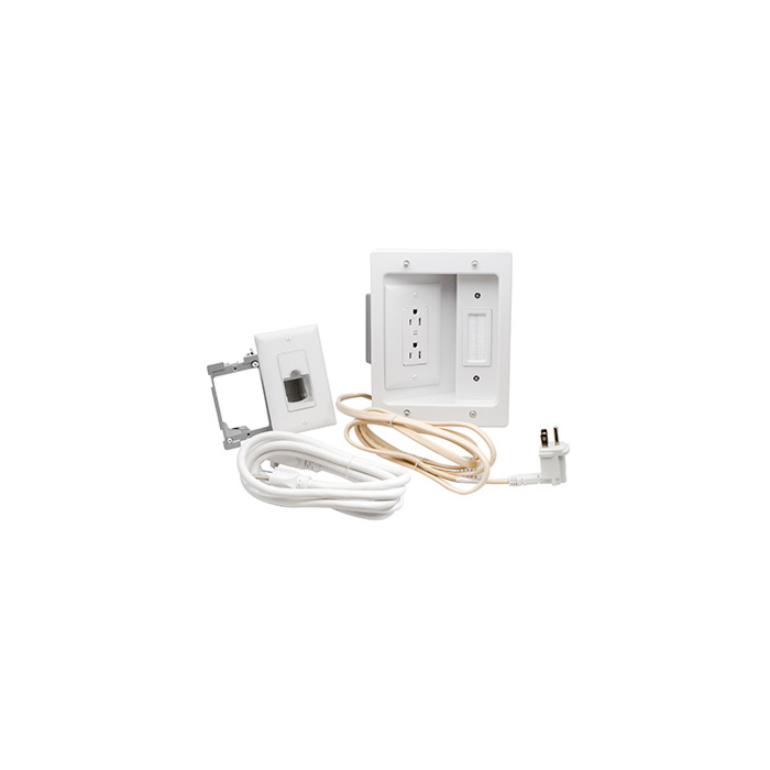 Pass & Seymour In-Wall TV Power and Cable Management Kit, White