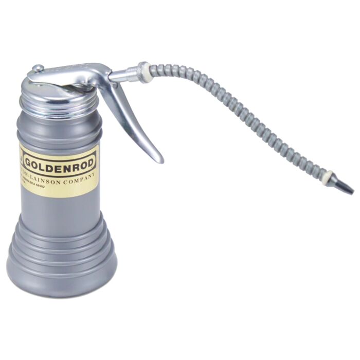 DL Goldenrod 606S Pistol Pump Oiler, 6 oz Capacity, Flexible Spout, Plastic, Gray