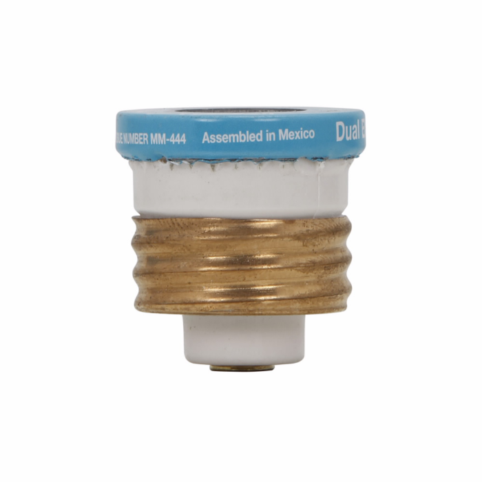 Edison Eaton Bussmann series Type T plug fuse, plug fuse, time delay, heavy duty, 5 A, 125 Vac, 10 kAIC (RMS Symmetrical) interrupt rating, 10 kA short circuit rating, threaded mount, duel element, plastic body, brass thread, edison base