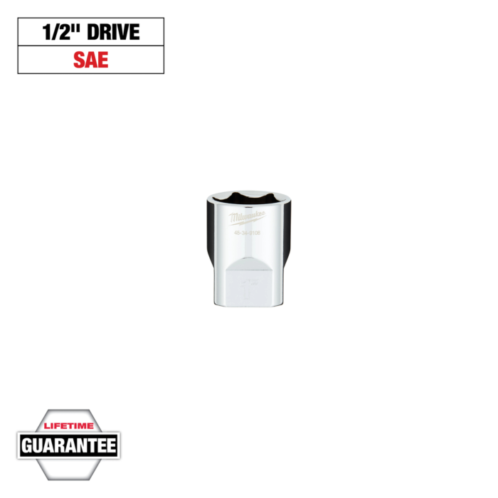 Milwaukee 1/2" Drive 1" SAE 6-Point Socket with FOUR FLAT™ Sides