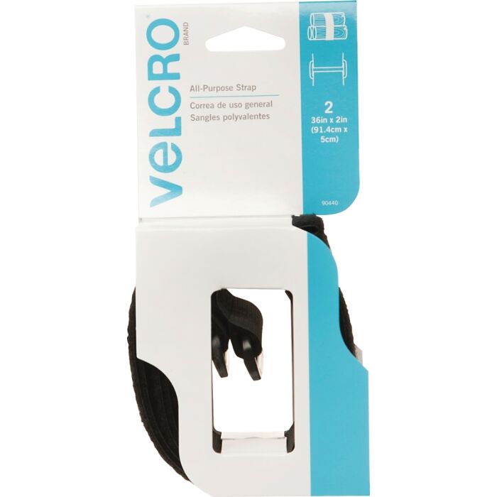 Velcro VELCRO Brand 90440 Fastener, 2 in W, 36 in L, Velcro, Black