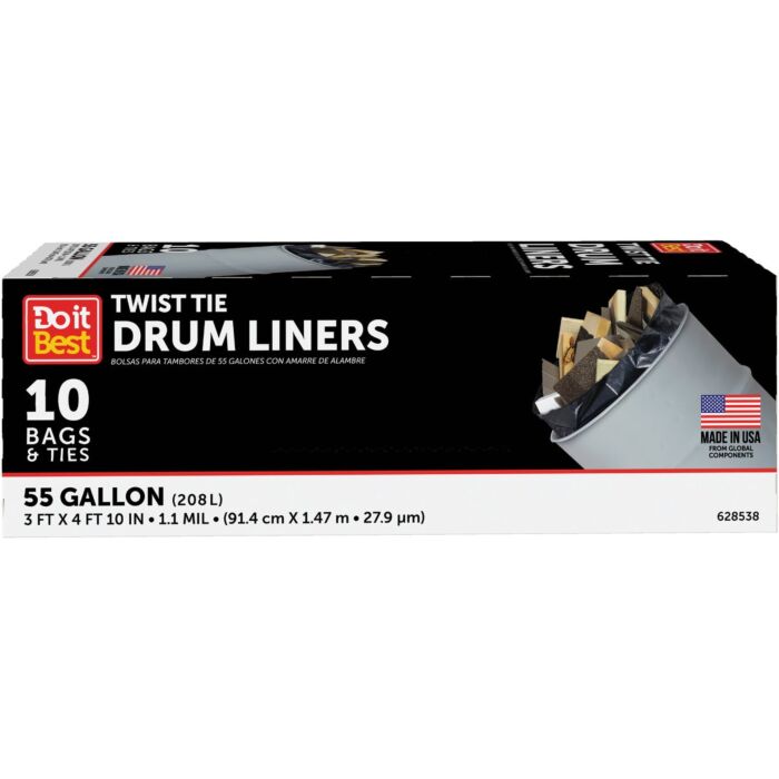 Do It Best Drum Liner (Black - 10pk) 55 gal
