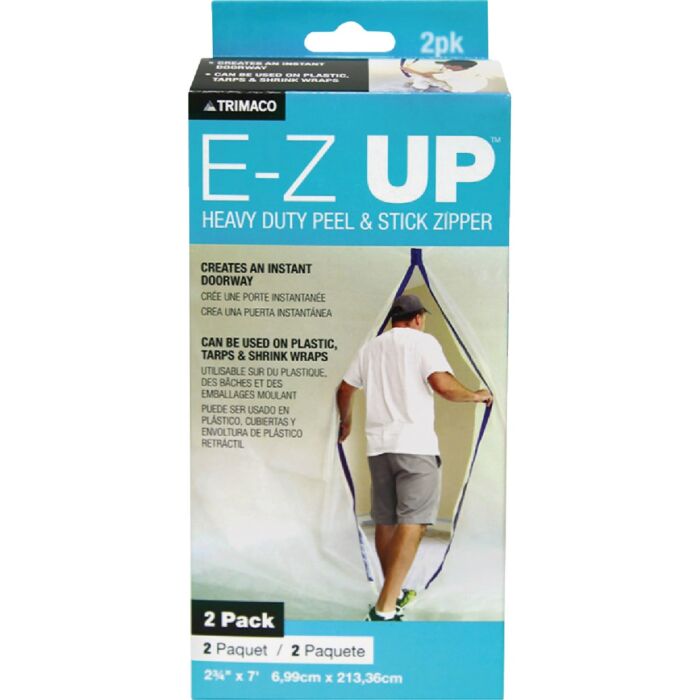 Trimaco E-Z Up Peel + Stick Zipper (2pk)
