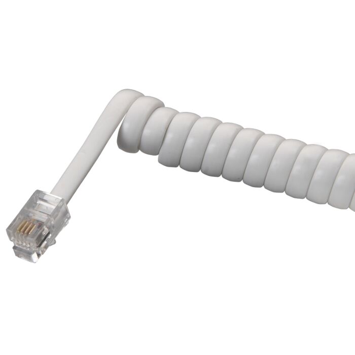 Zenith TH1025W Telephone Cord, White Sheath, 25 ft L