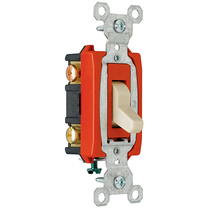 Pass & Seymour Commerical 20A Specification Grade Toggle Switch, Ivory