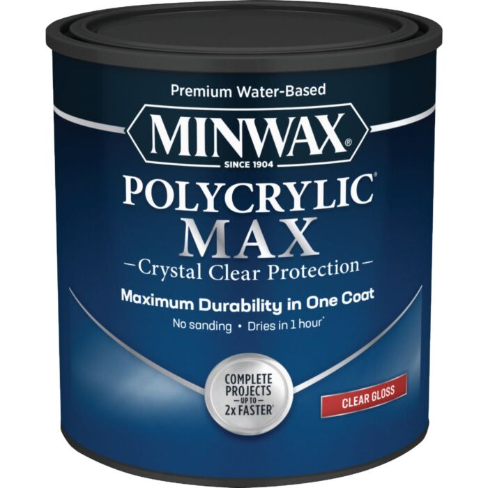 Minwax Polycrylic Max Interior Stain (Gloss - Clear) 1 qt.