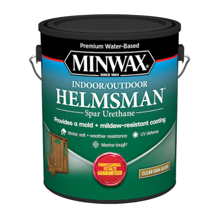 Minwax Water-Based Interior/Exterior Spar Urethane (Semi-Gloss - Clear) 1 gal