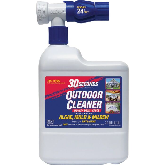 30 seconds Outdoor Cleaner 64 Oz. Ready To Spray Hose End Algae, Mold & Mildew Stain Remover 30 seconds Outdoor Cleaner 64 Oz. Ready To Spray Hose End Algae, Mold & Mildew Stain Remover