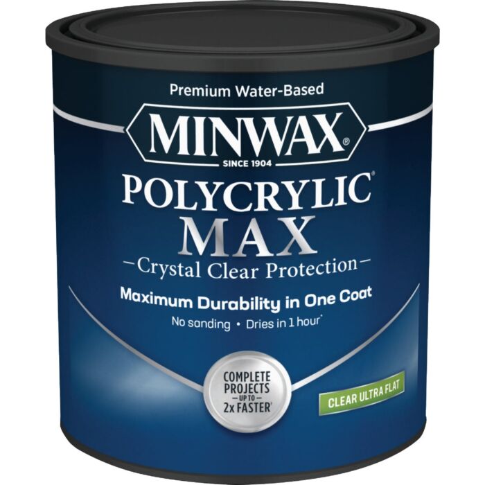 Minwax Polycrylic Max Interior Stain (Flat - Clear) 1 qt.