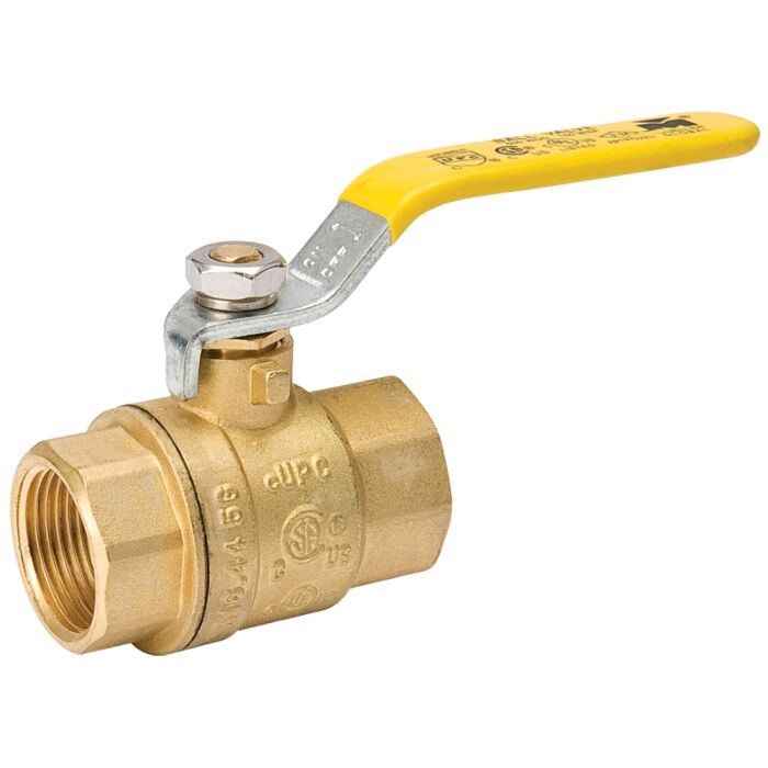 B & K 107-821NL Ball Valve, 1/4 in Connection, FPT x FPT, 600/150 psi Pressure, Manual Actuator, Brass Body