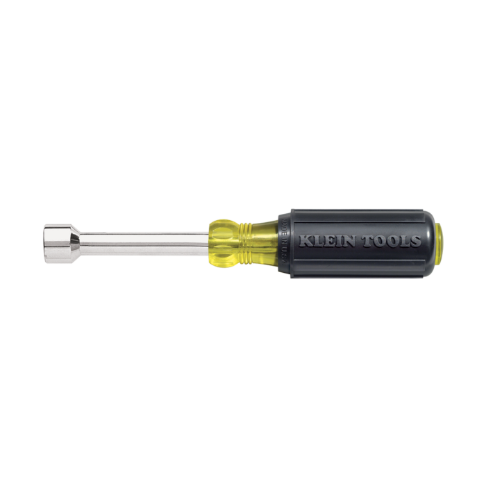 Klein Tools 7/16-Inch Hollow Nut Driver, 3-Inch, Cushion-Grip™