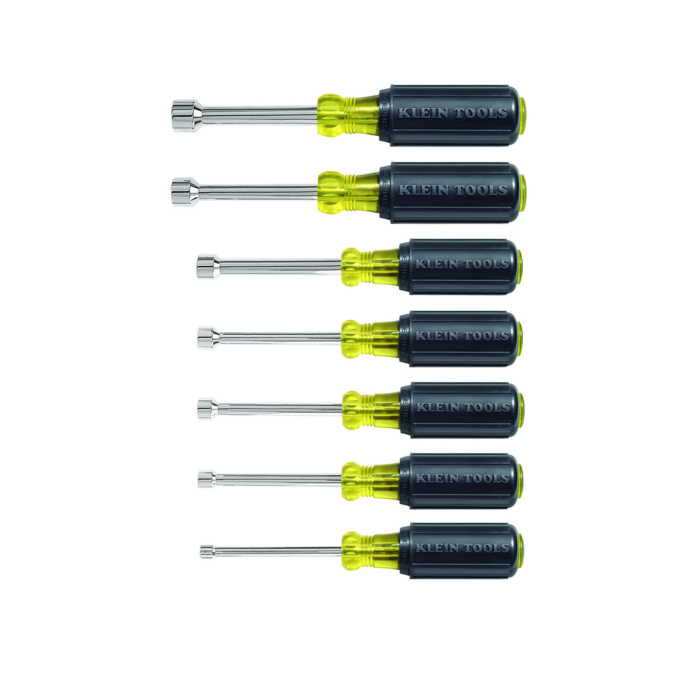 Klein Tools Nut Driver Set, 3-Inch Shafts, Cushion-Grip™, 7-Piece