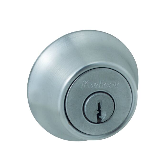 Kwikset Satin Chrome Single Cylinder Deadbolt