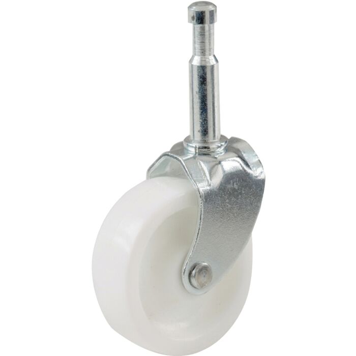 Shepherd Hardware 9040 Swivel Caster, Stem Mounting, 4.56 in W x 2.19 in D x 6.56 in H Dimensions, 2 in Dia Wheel, White