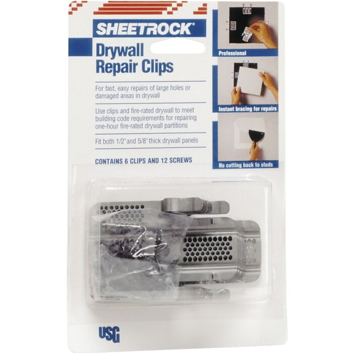 Sheetrock Metal Drywall Repair Clip (6pk)