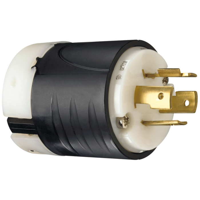 Pass & Seymour 20A NEMA Plug L1420 - Black Back, White Front Body