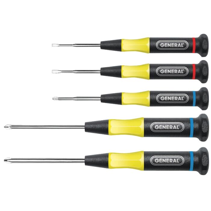 General Tools General 700 Screwdriver Set, Steel, Chrome, Specifications: Round Shank