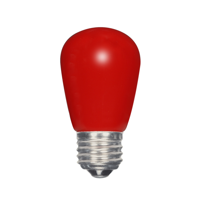 Satco 1.4 Watt LED - S14 - Ceramic Red - Medium base - 120 Volt - Carded