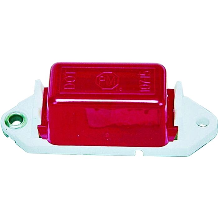 Peterson PM V107WR Marker Light, Rectangular, 3.18 in W, 1 in H, 12 V, Incandescent Lamp, Red Lens, Screw