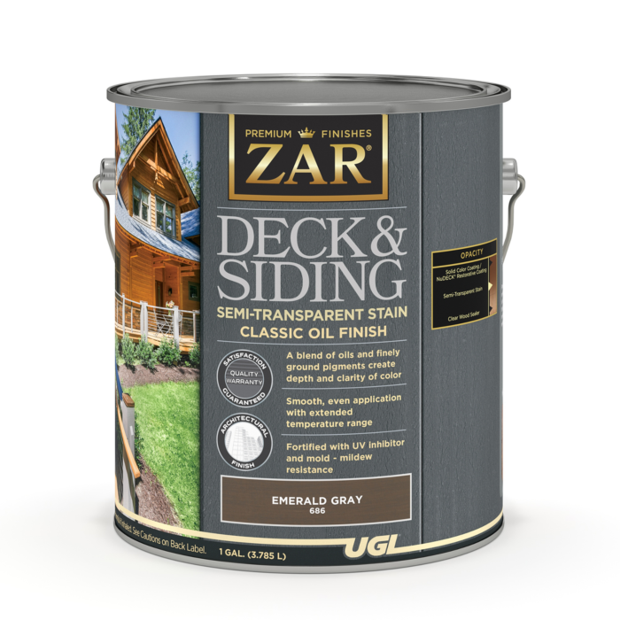 ZAR Deck and Siding Semi-Transparent Stain (Emerald Gray) 1 gal