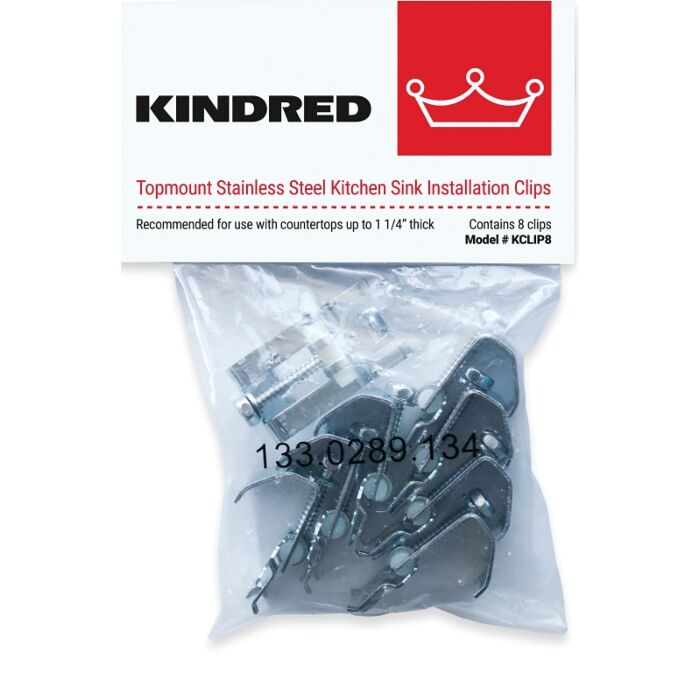 Franke KCLIP8/F Sink Clip, Stainless Steel, For: Countertops up to 1-1/4 in