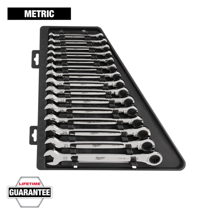 Milwaukee 15pc Ratcheting Combination Wrench Set - Metric